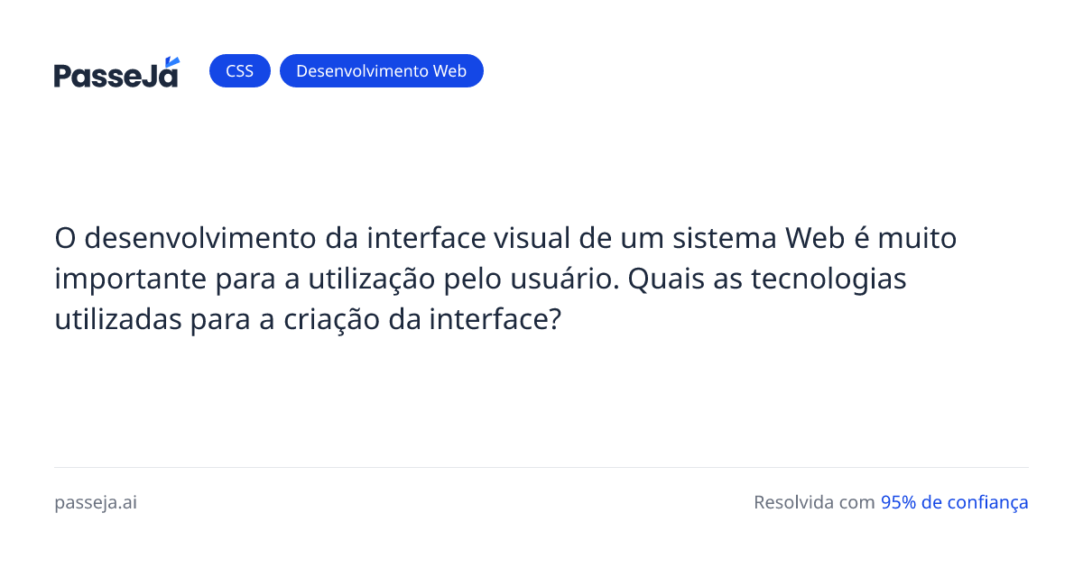 CSS: O desenvolvimento da interface visual de um... - PasseJá